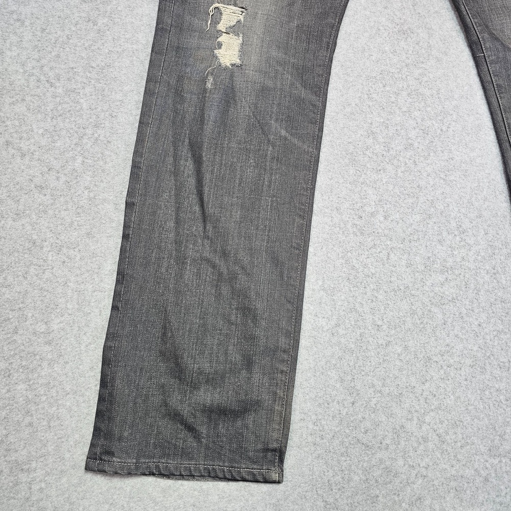 AG Adriano Goldschmied Jeans Mens 38x34 Gray Slim Straight Matchbox Distressed - Picture 7 of 16